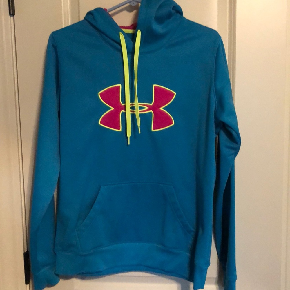 Blue under armor hooded sweatshirt